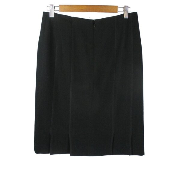 Akris Punto Luxury Wool Pencil Skirt Black Seamed Stitch Detail Size 6 $495 - Picture 3 of 9